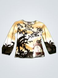 N&H Collection Printed Long-Sleeve Top