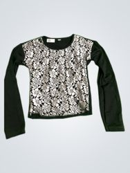 Unbranded Black and Silver Lace Blouse