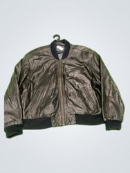 Unbranded Black Leather Bomber Jacket