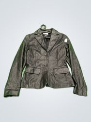 MNG Genuine Leather Blazer Jacket