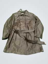 Brown Leather Trench Coat