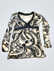 Cache Cache Printed Long Sleeve Blouse