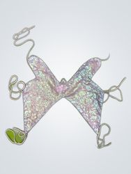 Upcycled Glittery Triangle Bra Top