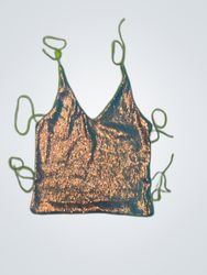 Upcycled Blue Sequined Top