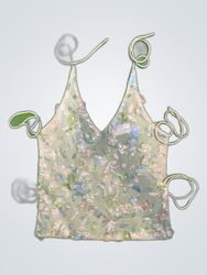 Upcycled Sheer Floral Top