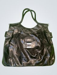 Guess Black Leather Studded Tote Bag
