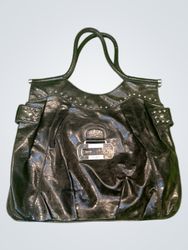 Guess Black Leather Studded Tote Bag