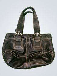 Coach Black Leather Shoulder Bag