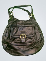 Coach Black Leather Hobo Bag