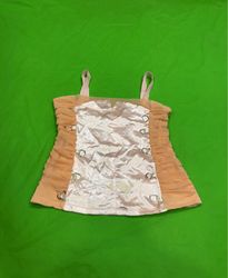 Peach Corset Top with Rings