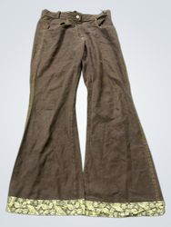 Vintage Vanguard Brown Bell Bottom Pants with Embr..