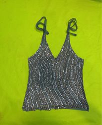Upcycled Sequin Halter Top