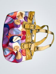 Coach multicolored signature C pattern patent leat..