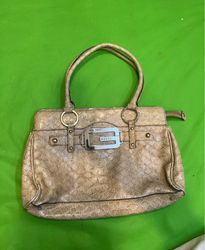 GUESS beige embossed handbag