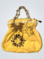 Bolsa com Alça de Contas Amarela