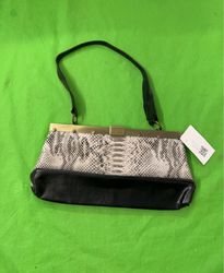 Clutch Handbag with Snakeskin Detail