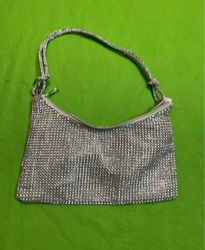 Silver Rhinestone Shoulder Bag