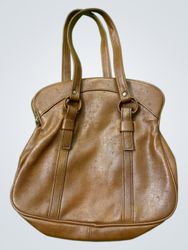 Brown Faux Leather Handbag