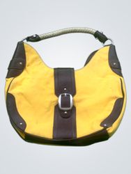 Bolsa Hobo Amarela e Marrom Coldwater Creek