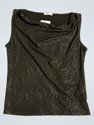 Women's Black Sleeveless Sparkle Top