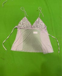 Camisola de sequins de lavanda reciclada com alças..