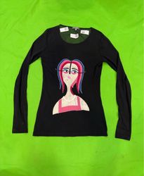 Upcycled Grain de Malice Long Sleeve Top with Grap..