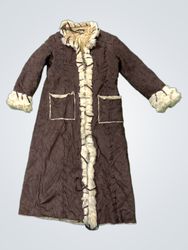 Brown Faux Fur Lined Long Coat