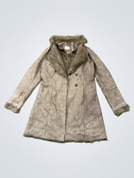 GRAIN DE MALICE Women's Faux Fur Lined Coat Size 4..