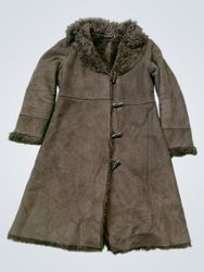 Brown Faux Fur Lined Coat