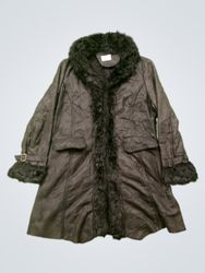 Black Faux Fur Trimmed Coat