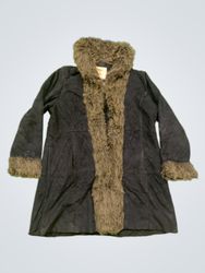 Pure & Natural Women's Faux Fur Trimmed Coat
