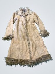 Chic & Jeune Faux Suede and Fur Trimmed Coat