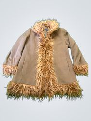 Bemar Collection Brown Faux Fur Trimmed Coat