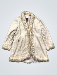 Jsfn Women's Faux Fur Trimmed Coat
