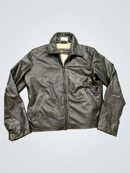 Black Leather Jacket with "REAL LEATHER" Tag