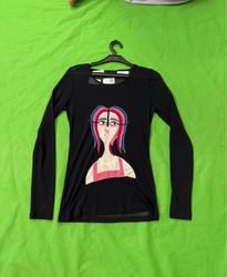 Upcycled Graine de Malice Black Long Sleeve Top wi..