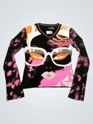 Cop
line long sleeve graphic top