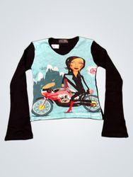 Cop	extéline long sleeve graphic t-shirt with moto..