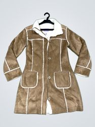 Cherokee Brown Faux Suede Sherpa Lined Coat