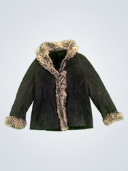 Black faux fur lined jacket
