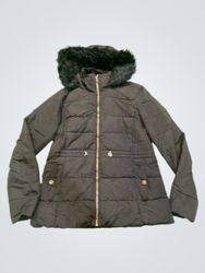 Cache Cache Puffer Jacket with Fur Hood