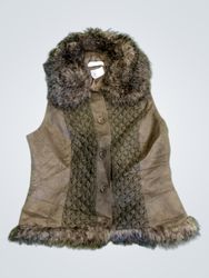 Promod Faux Fur Trimmed Vest