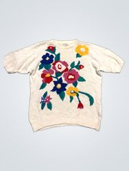 Alfred Dunner Women's Floral Knit Sweater