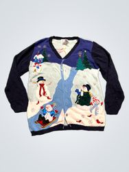 The Quacker Factory Snowman Ugly Christmas Sweater