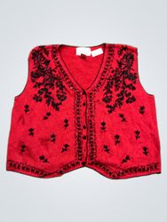 Carolina Colours Rotes Besticktes Weste