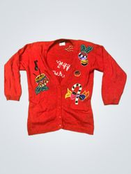 IB DIFFUSION Red Christmas Sweater with Appliques