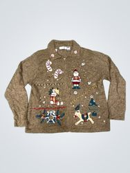 Victoria Jones Women's Christmas Zip-Up Sweater