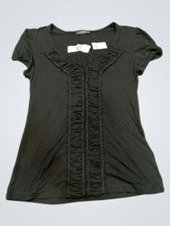 orsay black ruched v-neck t-shirt
