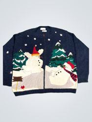 Croft & Barrow Woman Snowman Christmas Sweater