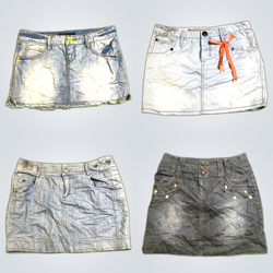 Y2k denim mini skirts